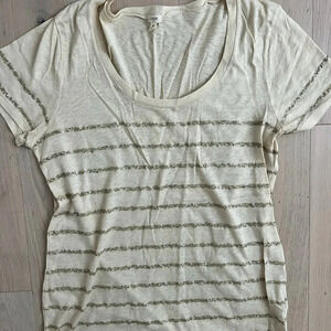 J Crew Cream Sparkle Tee